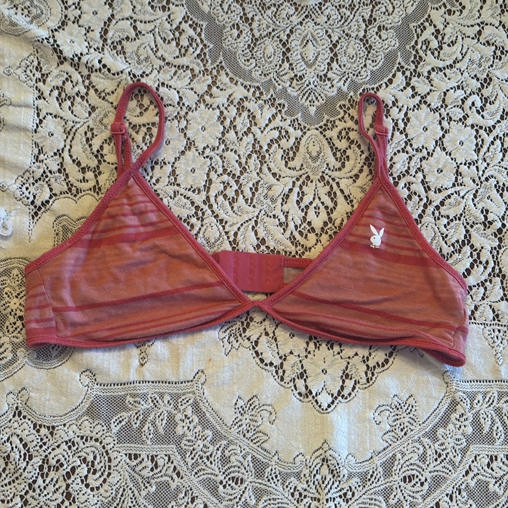 pink playboy bralette